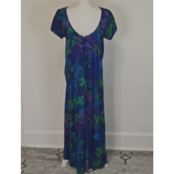 Vintage Sun Fashions of Hawaii Purple Maxi  Cape Dress size L - Picture 7 of 10